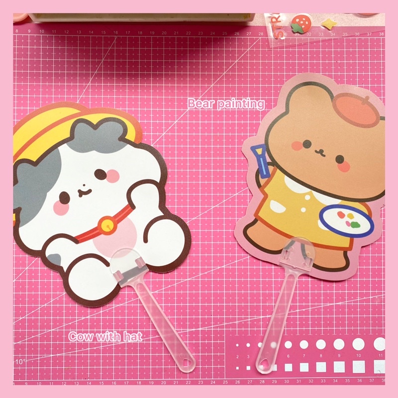 KIPAS TANGAN AESTHETIC Korean Style | Hand Fan Cartoon | Kipas Tangan Portable Kartun | Kipas Angin Lucu