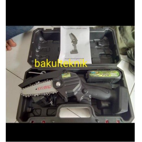 Produk Terbaik] Chainsaw Cordless Chainsaw Batrei Chainsaw Mini Cordless Doziro Mesin