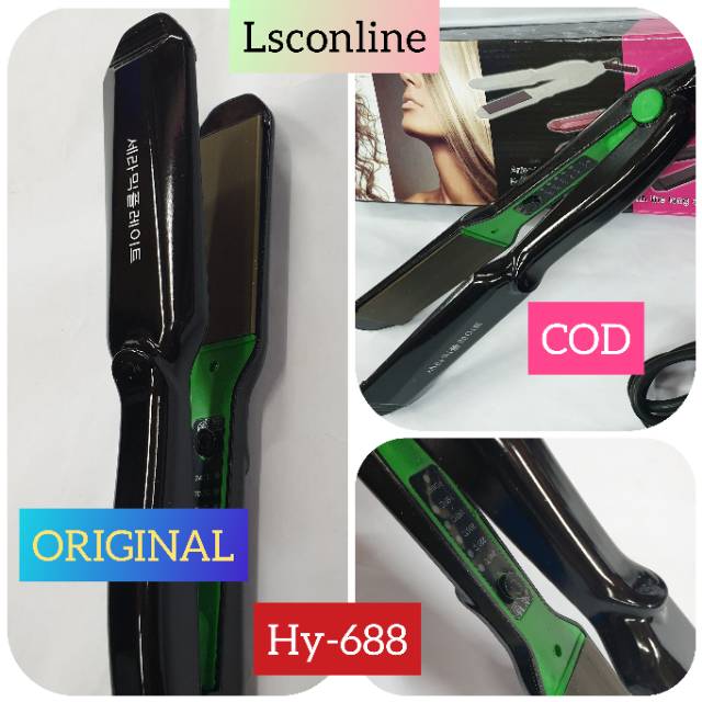 Alat Catok Rambut Lurus Rebonding Blow Curly Keriting 2in1 Terbaik Original HY 688