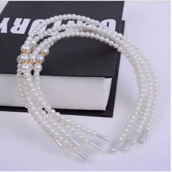 Bando Mutiara Korea / Headband Wanita / Bandana Anak Aksesoris Rambut / Bando Pearl
