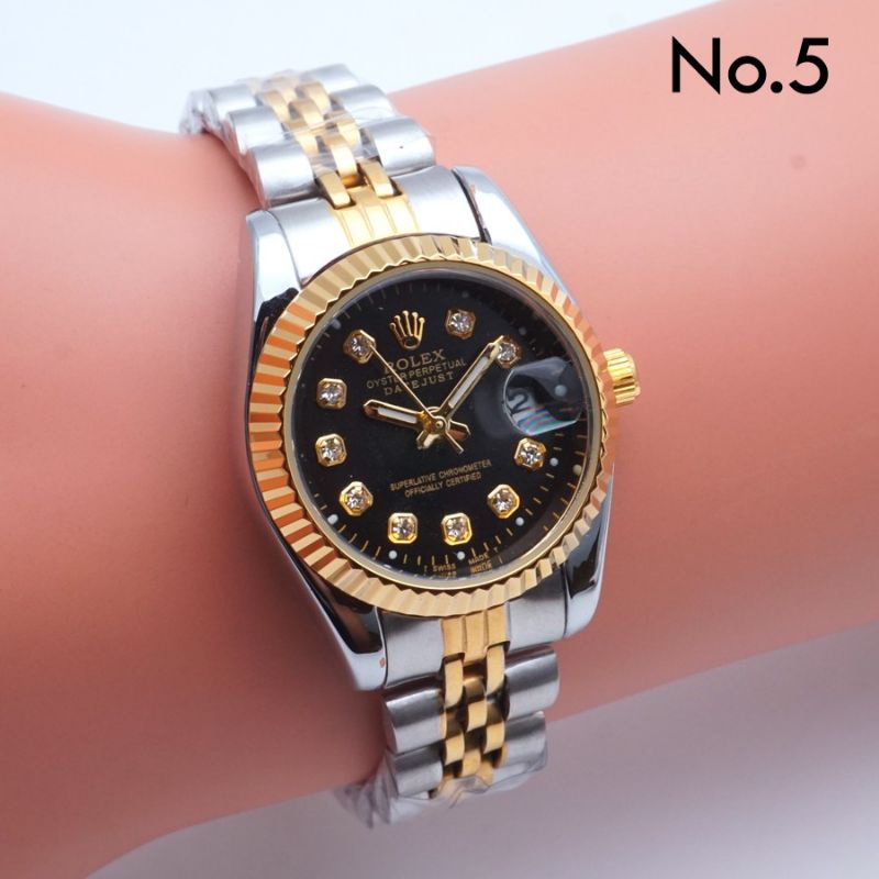 Jam Tangan Wanita Rolex 0039 Datejust Tanggal Aktif - Free Box Batre Cadangan Original