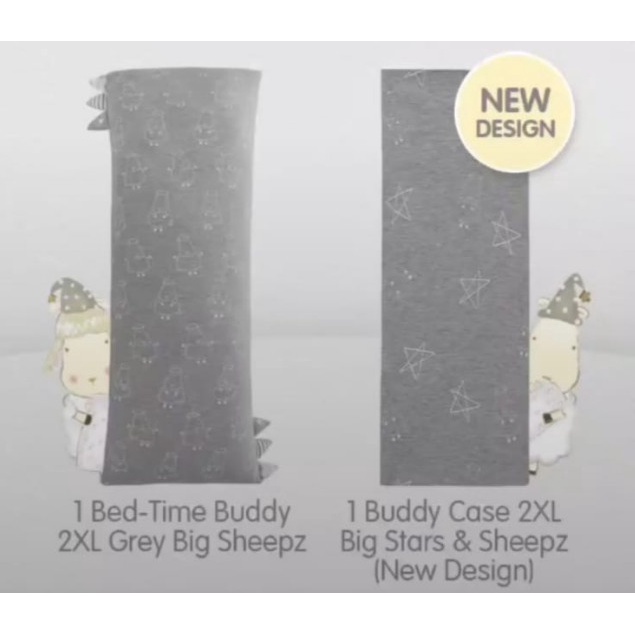 BAABAA SHEEPZ BEDTIME BUDDY PILLOW &amp; CASE - 2XL GREY