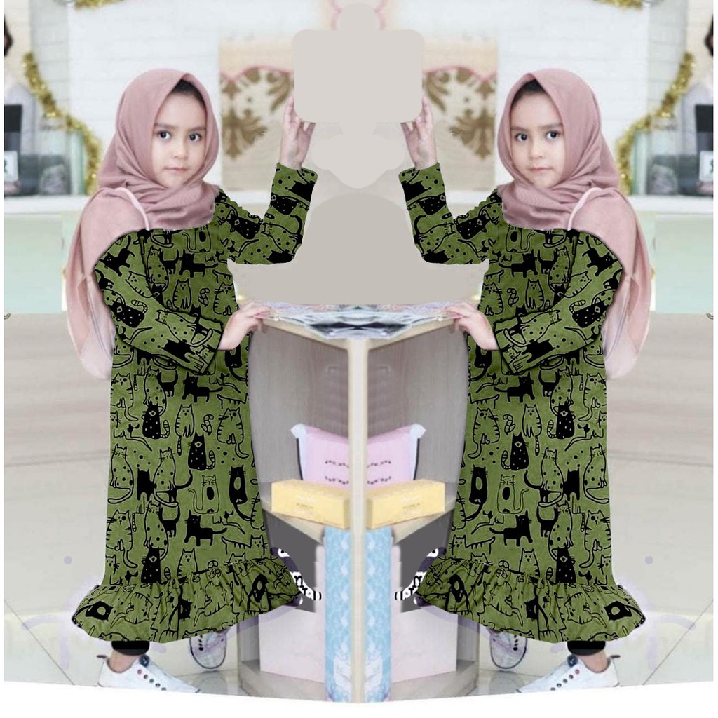 FASHION ANAK MIAW KIDS TUNIK MOTIF KUCING