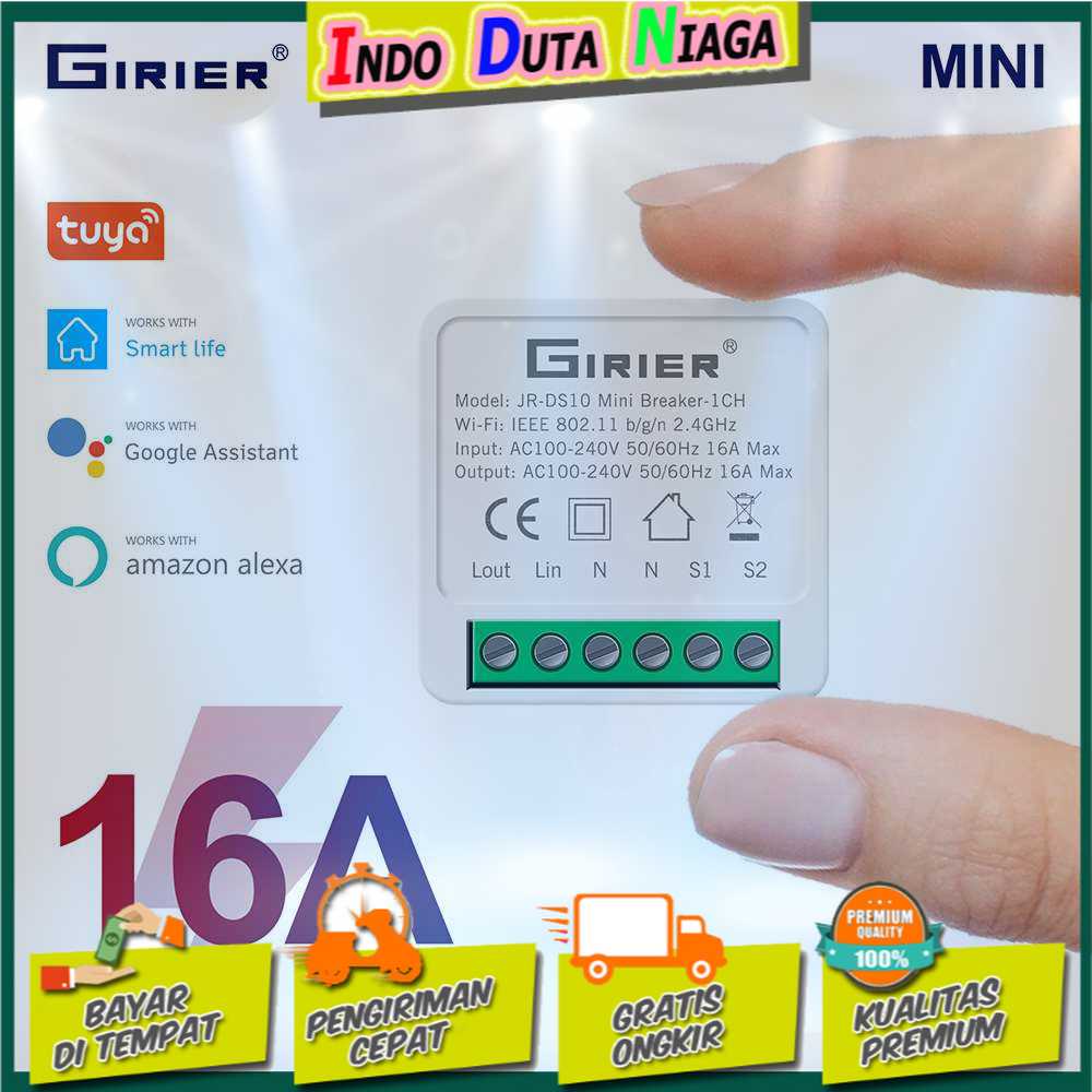 IDN TECH - GIRIER TUYA Mini Smart WiFi Switch 2 Way Control Module - AP-SMT1CH