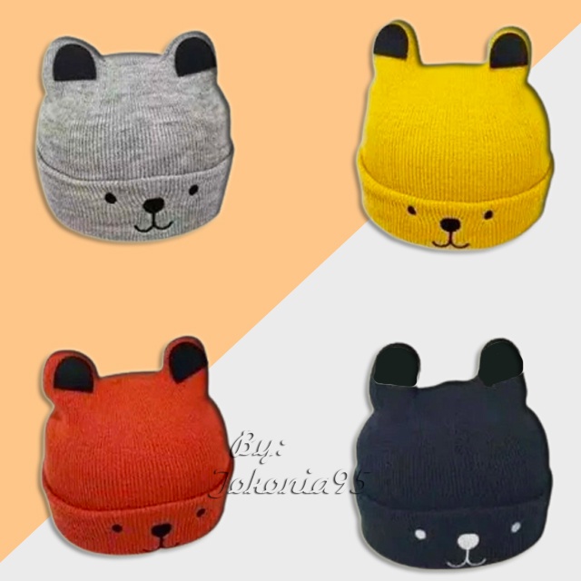 Kupluk Rajut Anak Bayi Telinga Kucing - Baby Hats