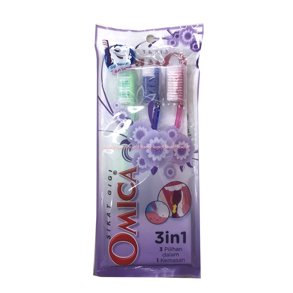 Sikat Gigi Omica 3in1 Sikat Gigi Murah Toothbrush Tooth Brush Omeca Isi 3pcs