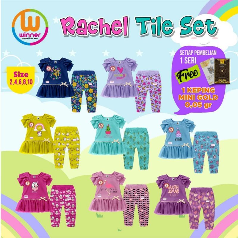 winner rachel set tile setelan dres untuk anak perempuan