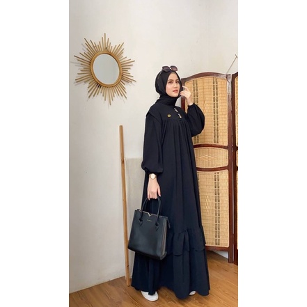 GAMIS JUMBO PREMIUM POLOS SUSUN REMPEL KEKINIAN KALLA DRESS MUSLIM REALPICT BEST SELLER