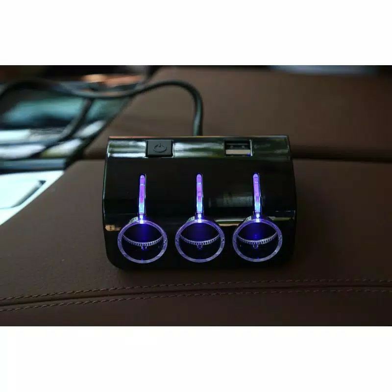 CHARGER SPLITTER 3 SLOT CHARGER MOBIL USB LIGHTER CAR CHARGER 3 IN 1 DAN 2 USB PORT