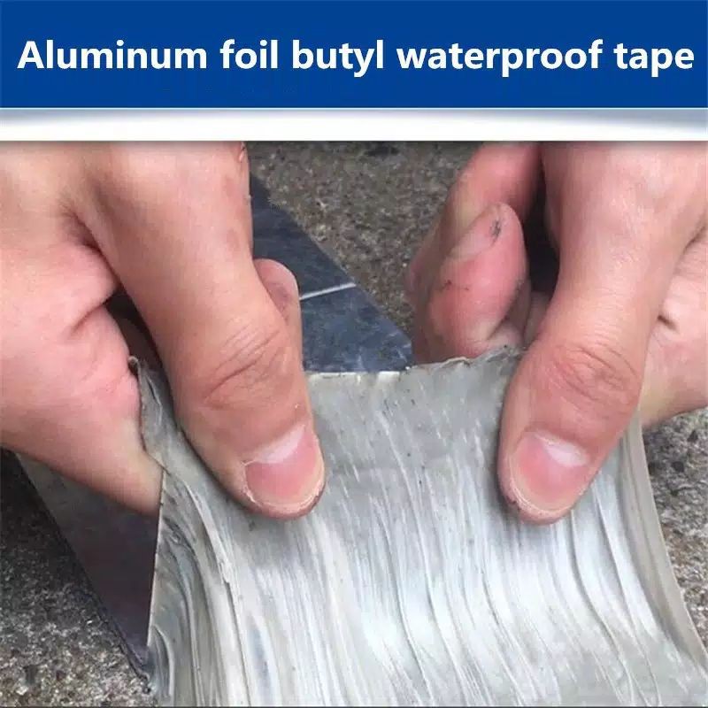 【10cm x 5 Meter】Aluminium Foil Butyl Rubber Waterproof Tape / Lakban aluminium Anti Bocor