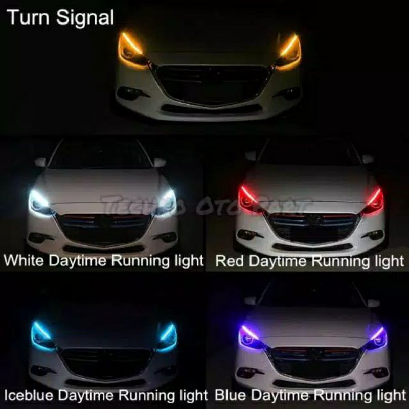Termurah lampu led alis 30cm 12v drl flexible sein runing/jalan motor/mobil