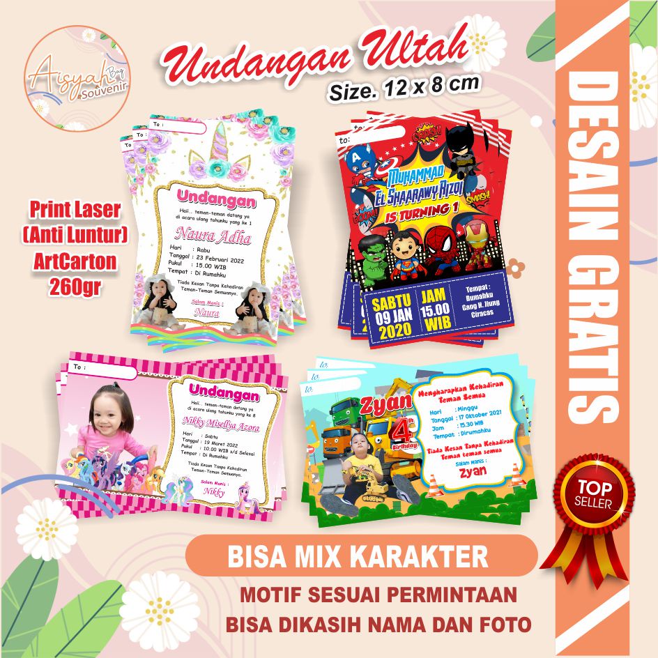 UNDANGAN ULTAH / UNDANGAN / UNDANGAN MURAH / UNDANGAN CUSTOM
