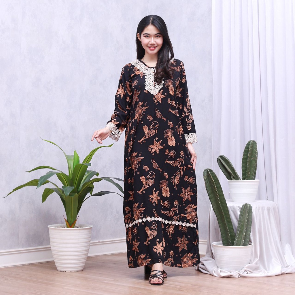 Batik Prass - DASTER ARAB PANJANG | RAYON SUPER GRADE A | DASTER BUSUI | RENDA MILO ORI-5