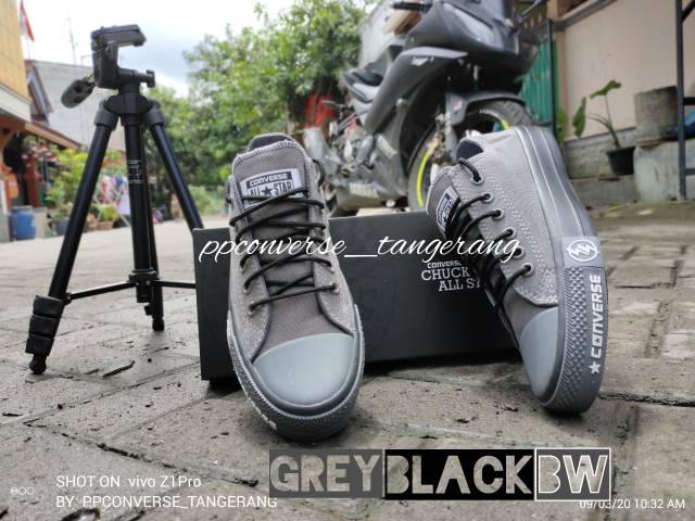 Converse Chuck Taylor New Release Undefeated Low Pendek Abu Bw Poxing Hitam Grey Black