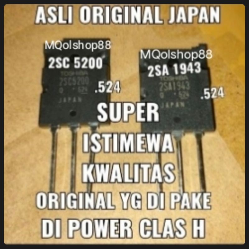 TR TRANSISTOR TOSHIBA 2SA1943 2SC5200FINAL ASLI ORI SERI 524