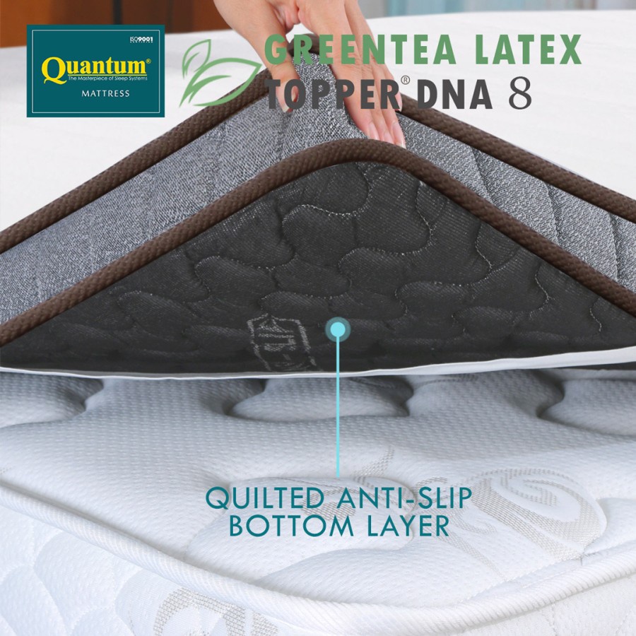 Quantum Topper Greentea Latex DNA 8cm - Kasur Busa Spring bed Springbed Alas Kasur Atasan Kasur Kasur Premium Kasur Terlaris Quantum