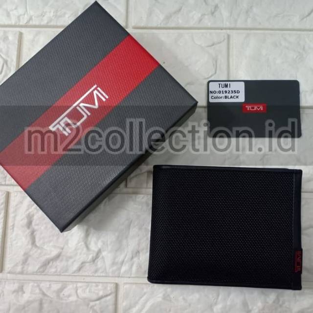 Dompet TUMI Wallet Alpha id Lock ballistic nylon with Leather bifold Grade ORI