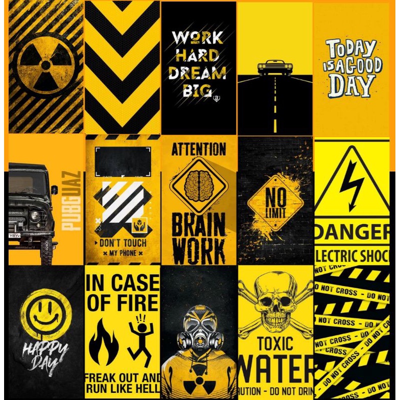 [Poster Besar A3+ 10pcs] poster kuning, poster drak, poster warning, poster dinding, poster kamar co