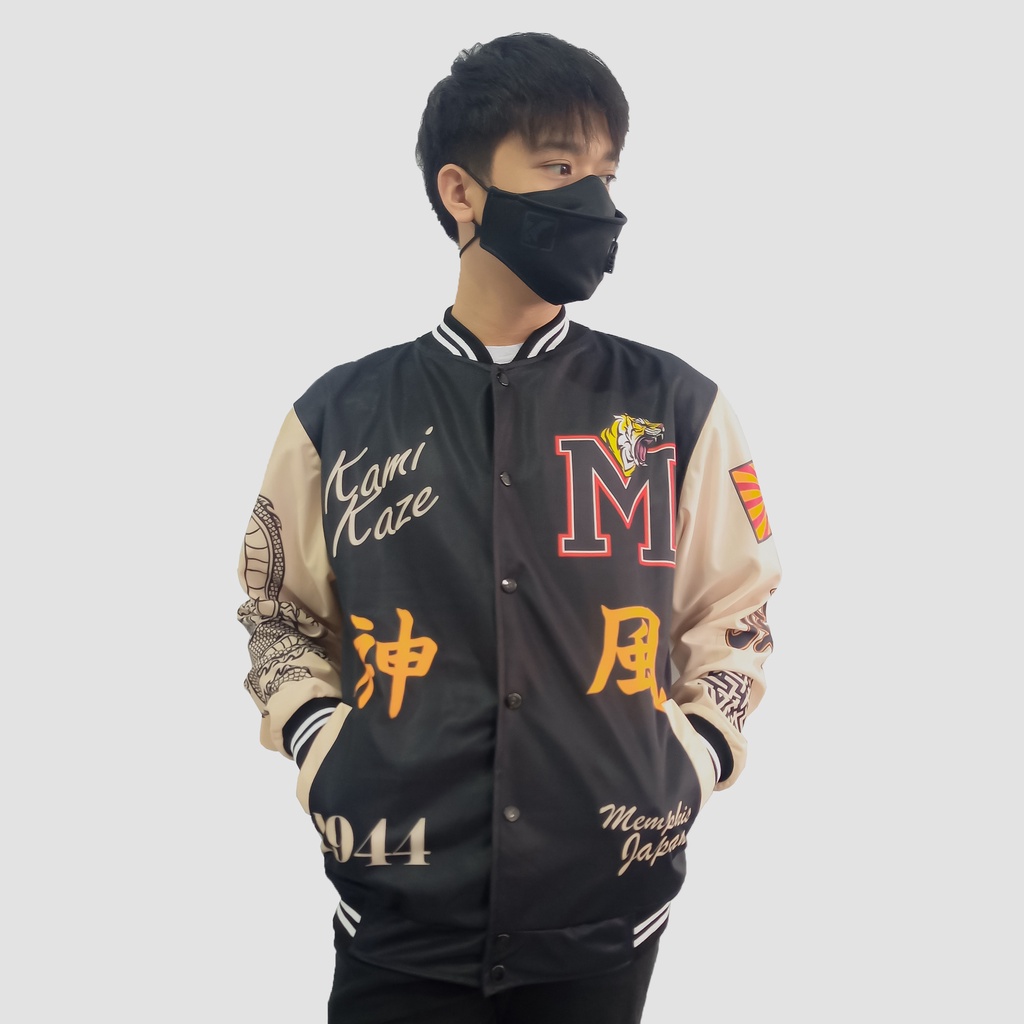 Jaket Varsity Baseball Pria Wanita Japan Series Motif Terbaru Vintage Kekinian Jaket Motor Touring Outdoor Travelling Original Distro Premium B3