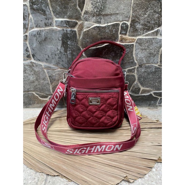 Ta Slempang Wanita Sighmon 110 bahan Kanvas. Tas Wanita Tas Sighmon ORI Tas selempang wanita Import Tas Sighmon Selempang Best Seller.!!!!