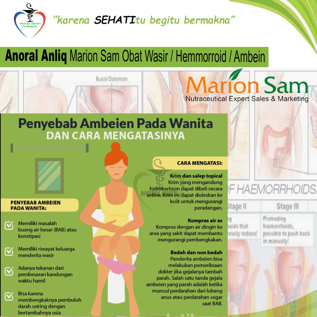 Anoral Anliq Obat Wasir Anti Ambeien Hemmoroid 30s Marion Sam