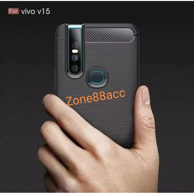Silicon Case VIVO V15 Softcase iPAKY Carbon Casing Cover TPU