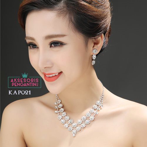 [PRODUK TERLARIS] AKSESORIS WEDDING KALUNG PENGANTIN ANTING PESTA MUTIARA KAP021