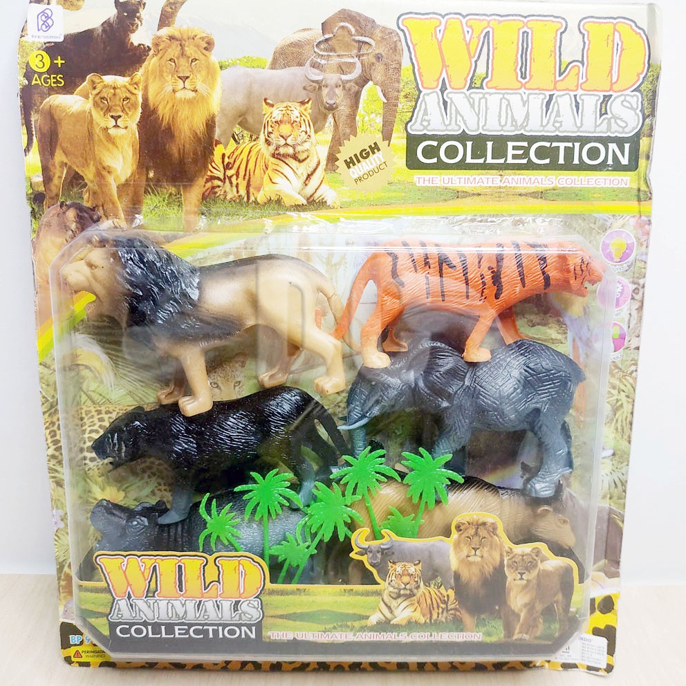 Wild Animals Collection 9162 Mainan Hewan Liar Singa Harimau Puma Gajah