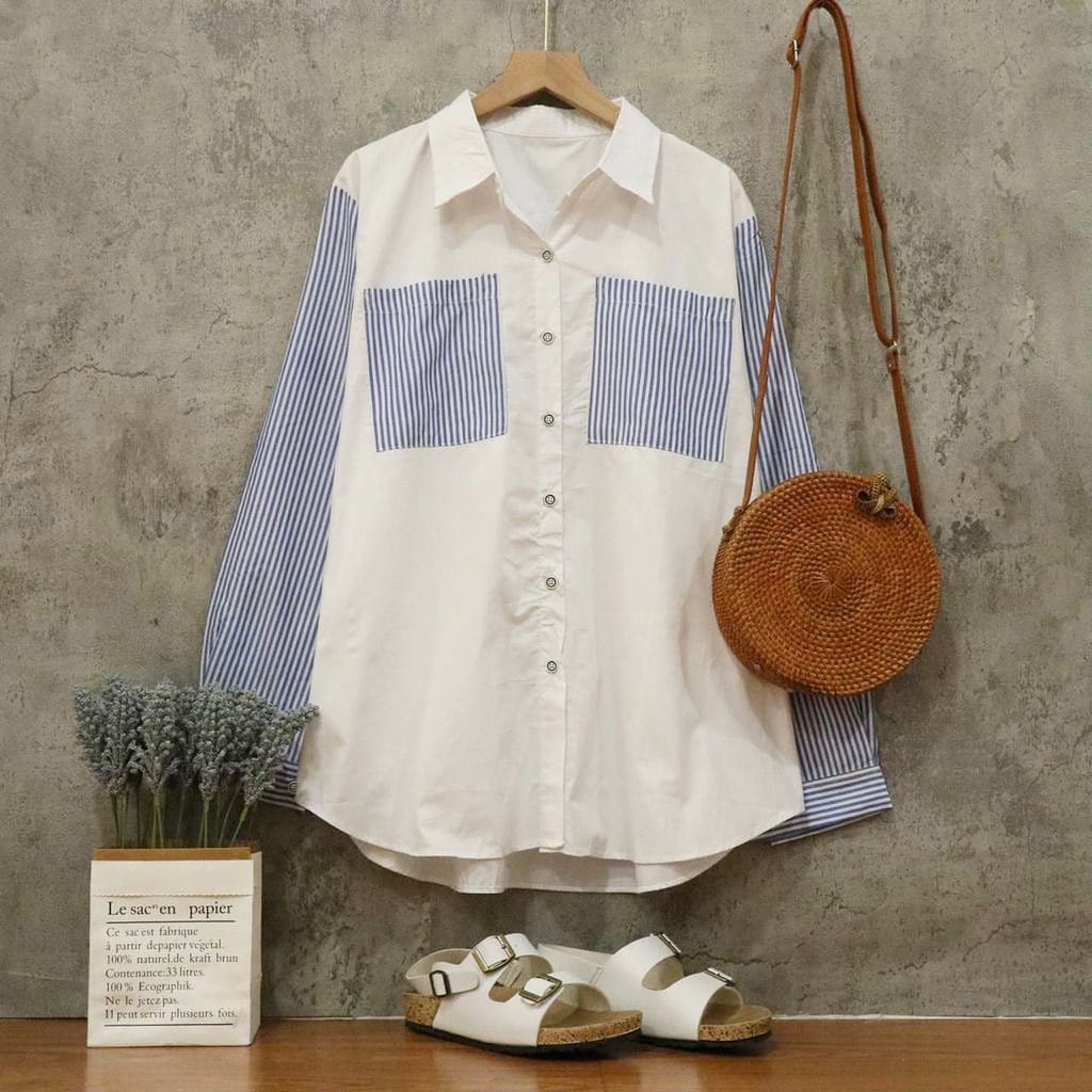 BRUNA SHIRT - korean blouse / blouse wanita / kemeja korea / kemeja wanita / korean style