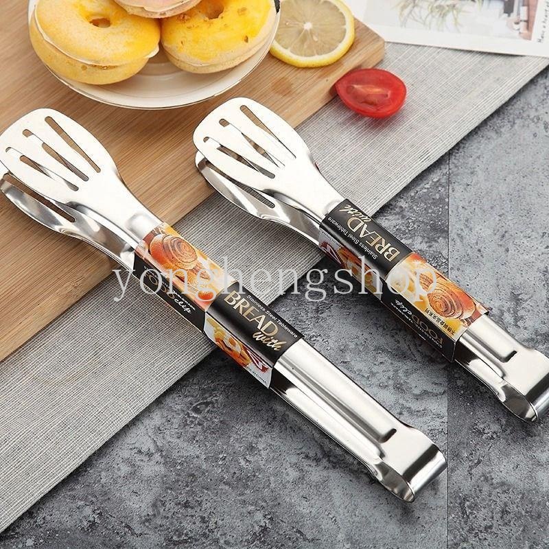 Penjepit Makanan Bahan Stainless Steel Anti Lengket Untuk Salad / Roti / Bbq / Steak