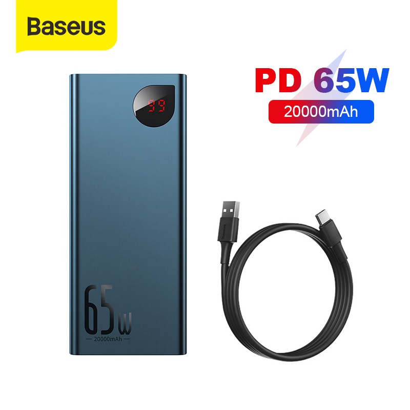 Baseus Adaman Power Bank 65W Fast Charging  Quck Charge Type C PD