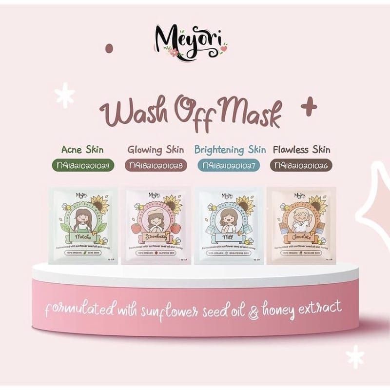 BUY1FREE1GIFT - BPOM Meyori Wash Off Face Mask with Sunflower Seed Oil and Honey 10GR MASKER WAJAH DENGAN EKSTRAK BUNGA MATAHARI DAN MADU