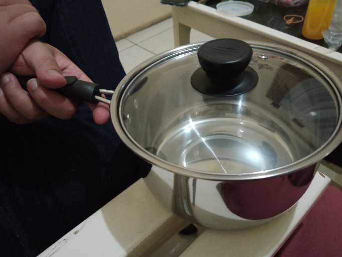 Panci Susu Milk Pot 20cm Tutup Kaca Stainless Steel Murah