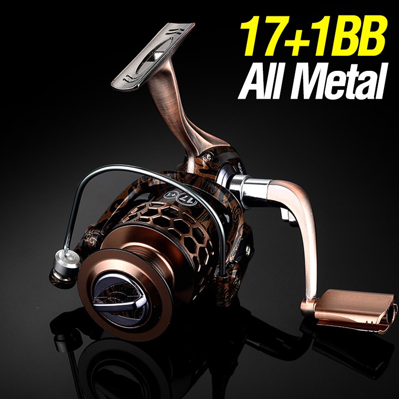 Set Reel Pancing High Speed 17 + 1bb 10kg Max Drag Power 5.5: 1 Bahan Full Metal