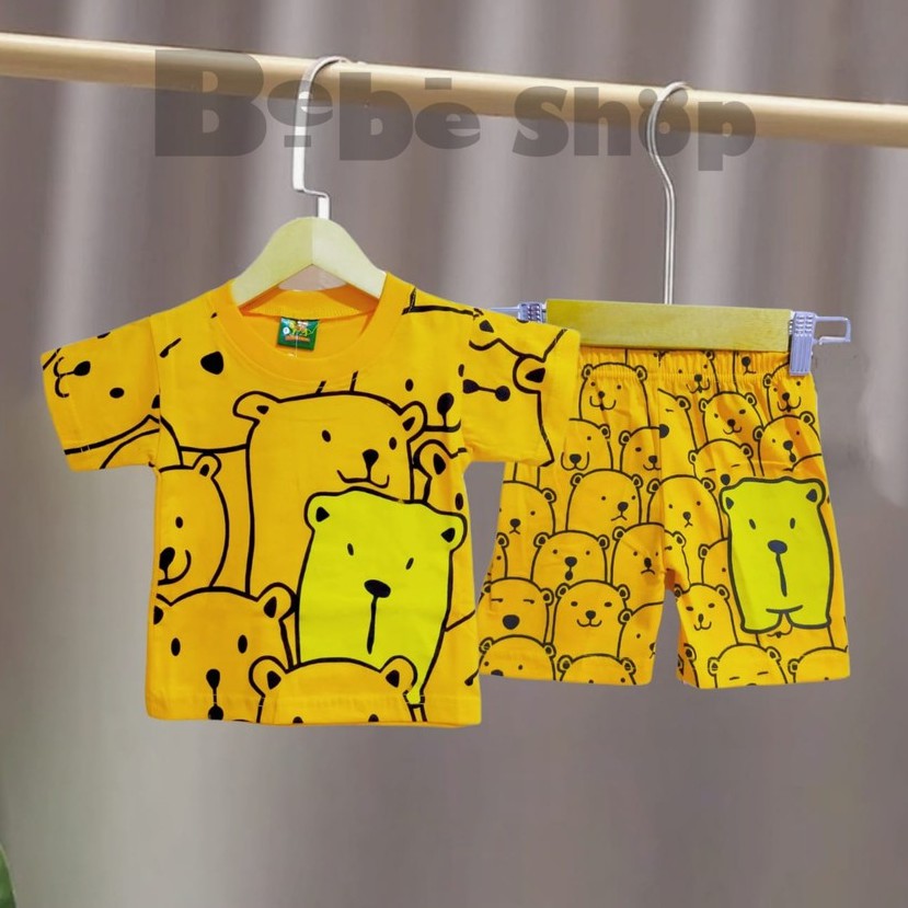 Setelan Baju Anak Karakter doodle Bahan Katun Usia 0 Sampai 10 Tahun