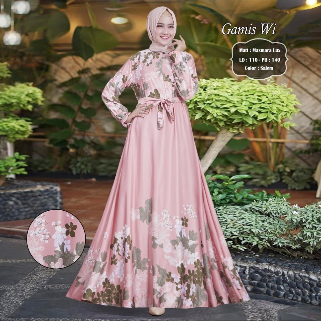 SYARI MURAH.SHR WI.GAMIS SYARI MURAH.BAHAN MAXMARA LUX IMPORT PREMIUM. LD 110. PJ 140. MAYUNG 3.5m