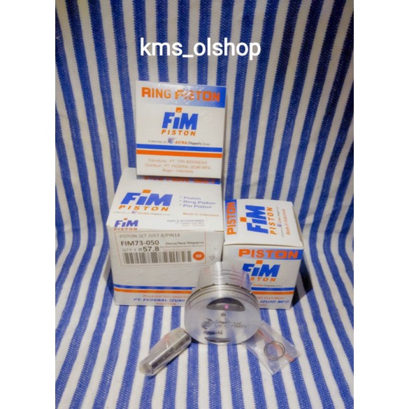 Piston Kit Fim 73 size 57.3/STD, 58.3/100, 57.8/050 Pin 14 (Verza, Megapro New)