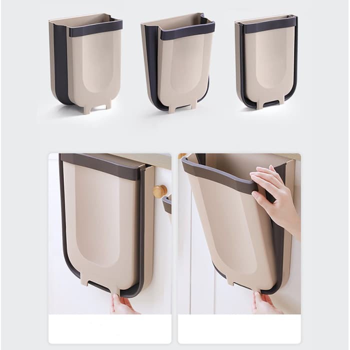 Trend-Foldable Hanging Trash Bin Tempat Sampah Gantung Tempat Sampah Lipat Tempat Sampah Dapur Mobil