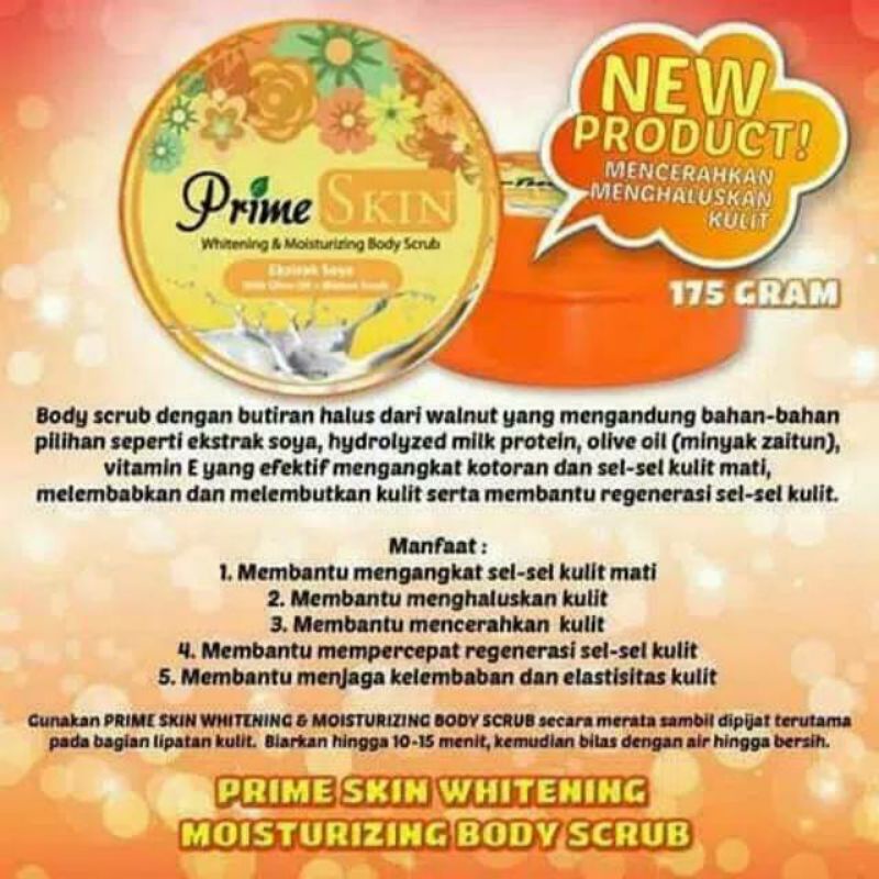 PRIMSKIN SCRUP HWI PRODUK HWI ORIGINAL PRODUK HWI HERBAL HALAL BPOM