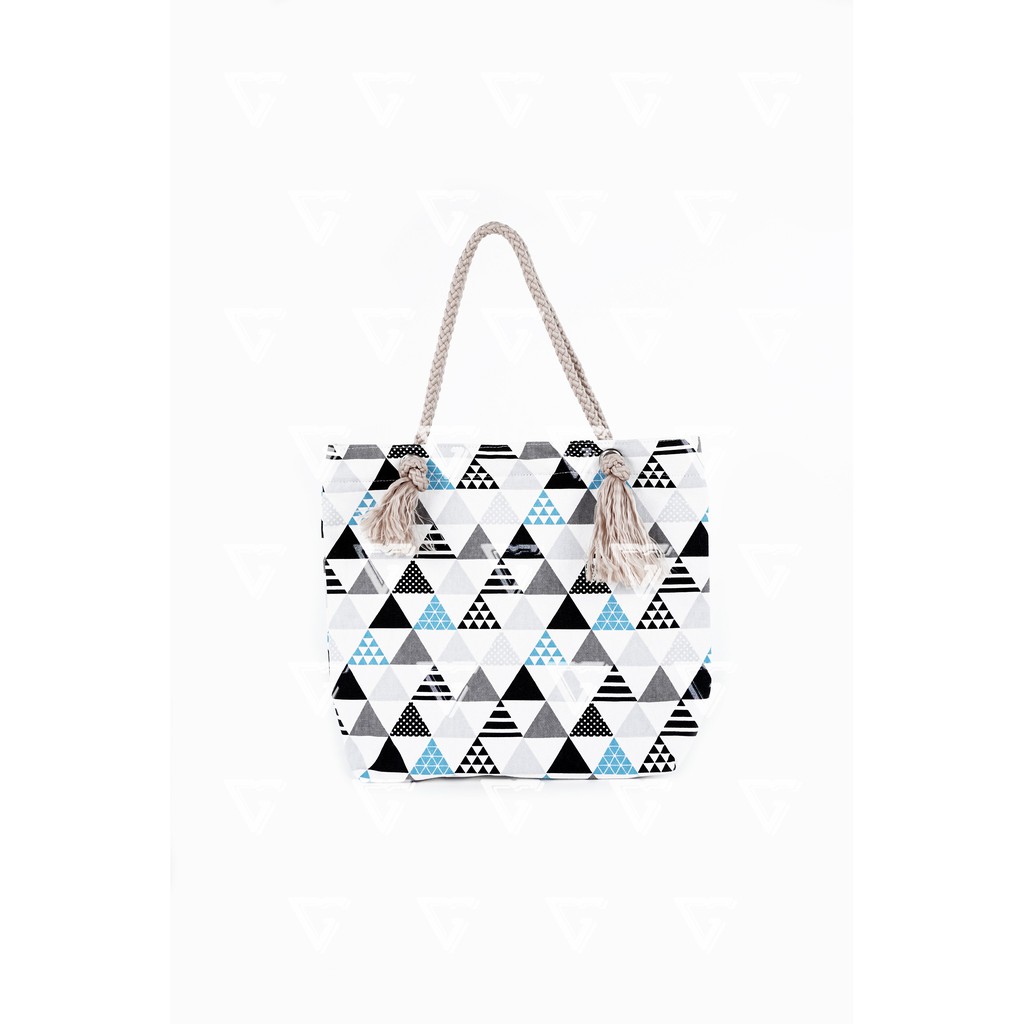 Tote Bag Kanvas Tali Sumbu - Tas Totebag Wanita Talisumbu Kanvas Motif Tribal