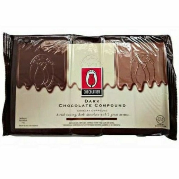 

Coklat Batangan Tulip Dark Chocolate Compound repck 500 gr / gram