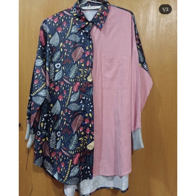 preloved aleza label nadjani heera poplin grey tunik love by vanilla hijab preloved