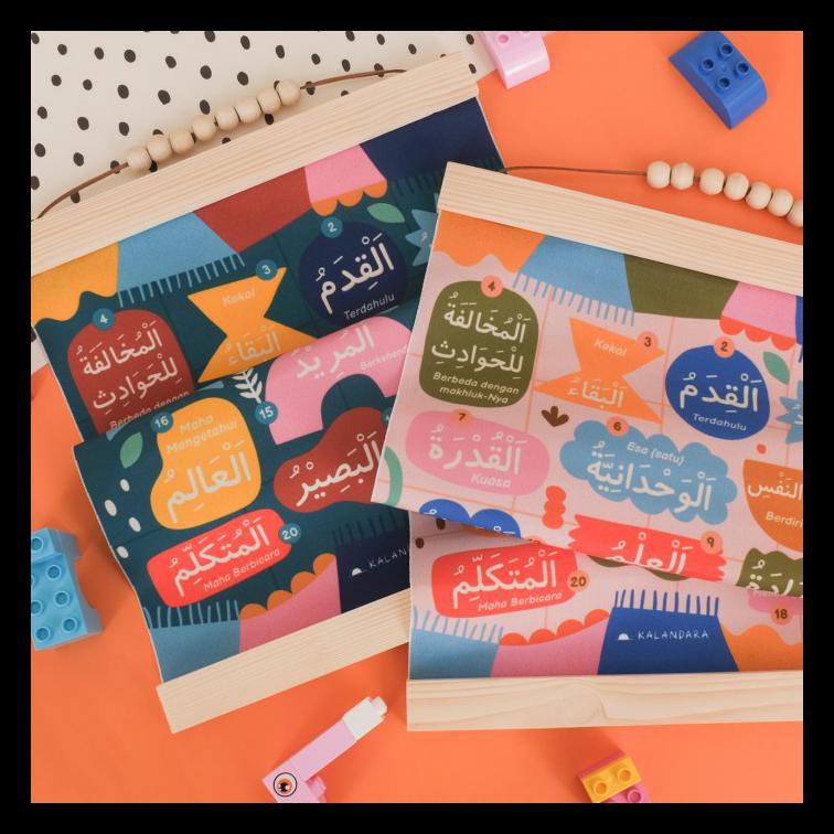 Buku Religi/Buku Spiritual Poster Kanvas Sifat Wajib Bagi Allah - Light