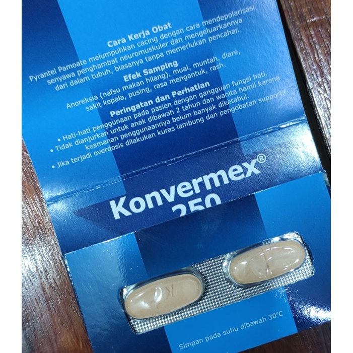 Konvermex Obat Cacing Anak dan Dewasa / 250 Mg / Menghancurkan Cacing yang menginfeksi