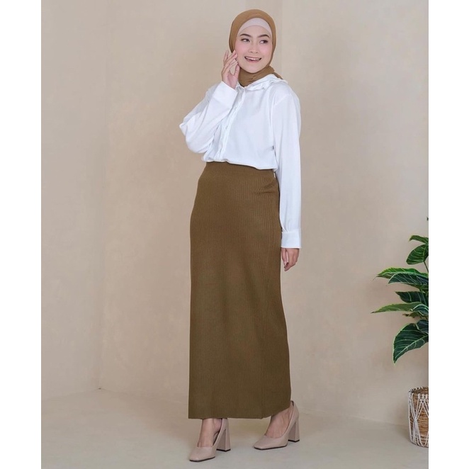 ROK SPAN RAJUT PREMIUM PANJANG / MUSLIM