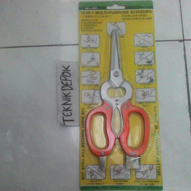 

Gunting serbaguna gunting kertas gunting buka kaleng 12 in 1 multi purpose scissors sellery