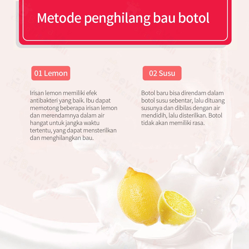 BEVAVAR Piko Bello Botol Susu Bayi  Dengan Pegangan BPA Free