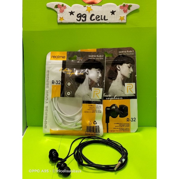 Hf handset handsfree earphone Realme R-32 original