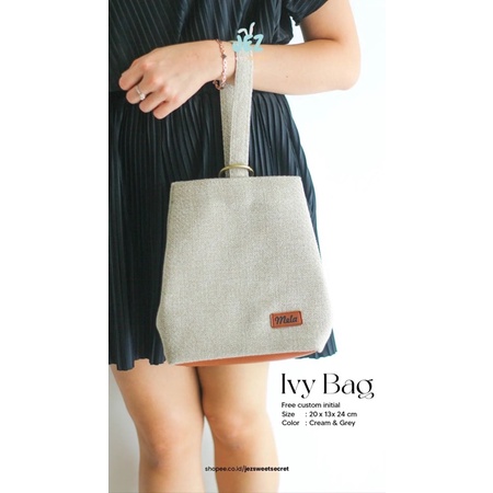 IVY BAG tas korea custom inisial / nama bucket bag tas jinjing hand bag etnik goni souvenir hampers