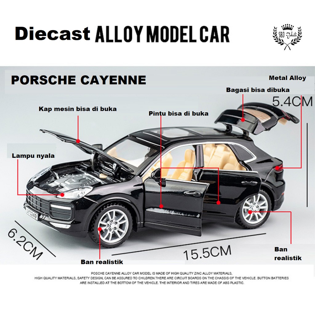 DIECAST Miniatur MOBIL PORSCHE Cayenne Skala 1:32 Metal Series